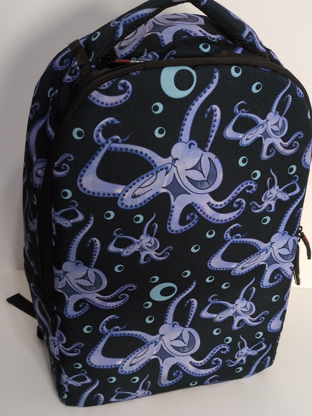 Salish Style Octopus Backpack Unisex Indigenous PNW Coast Art Black Blue 18"